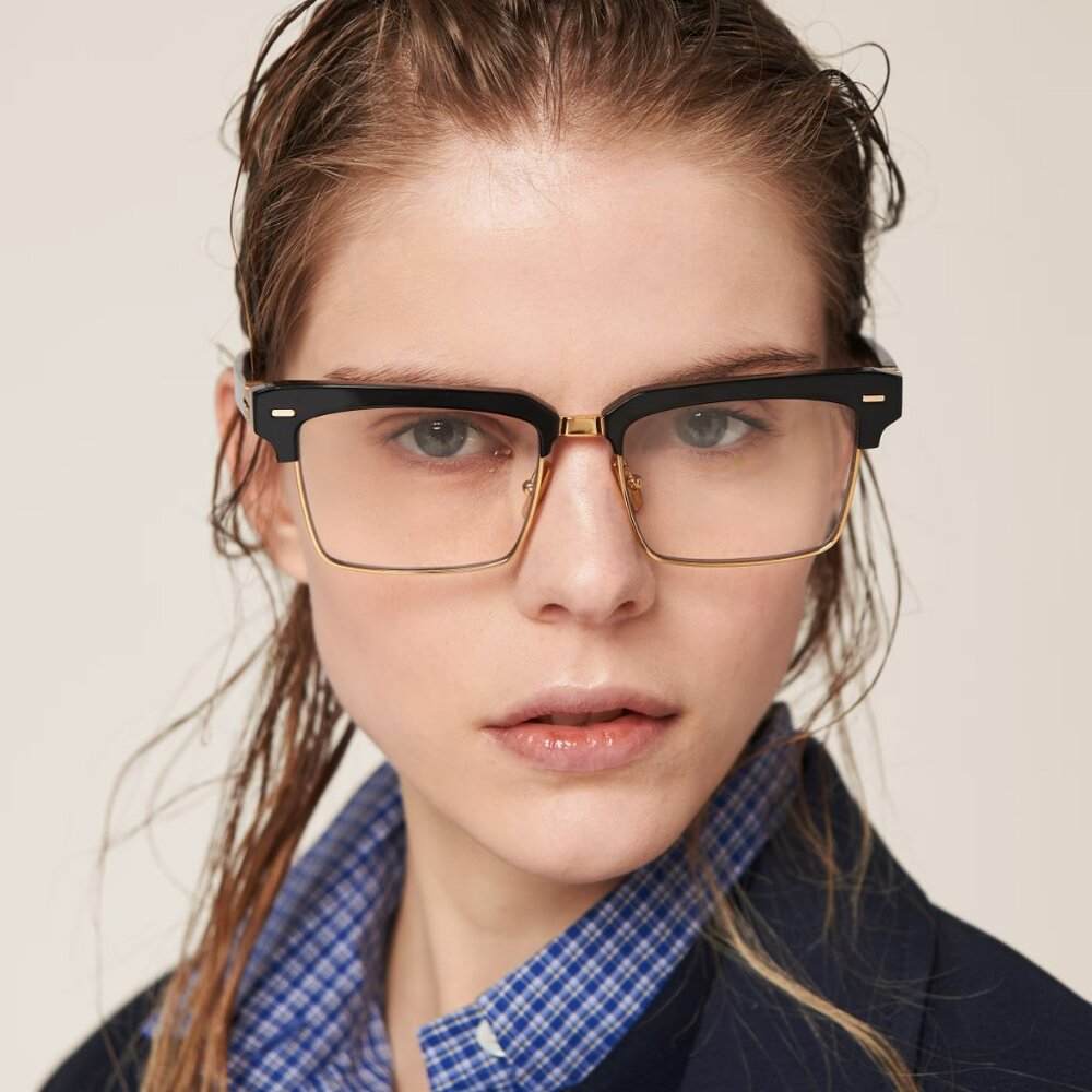 Miu Miu MU10ZS 1AB08N BRAND NEW Sunglasses Black Clear Blue Light Filter Unisex